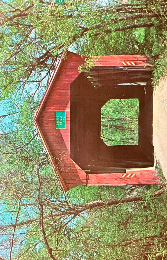 Craple Bridge in Putnam County, Indiana - Photo: Mitchell - Vintage Covered Bridge Postcard