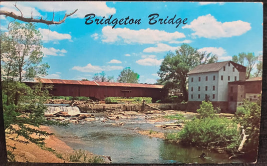 Bridgeton Bridge - Bridgeton, Indiana - Photo: Parrish - Vintage Covered Bridge Postcard