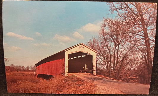 Newport Bridge near Newport, Indiana - Photo: John V. Pontiere Jr. - Vintage Covered Bridge Postcard