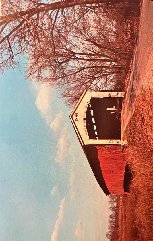 Newport Bridge near Newport, Indiana - Photo: John V. Pontiere Jr. - Vintage Covered Bridge Postcard