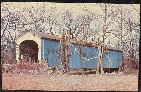 Emmettsville Bridge in Randolph County, Indiana - Photo: George Gould - Vintage Covered Bridge Postcard