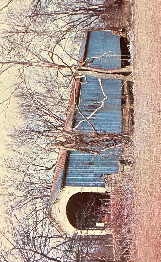 Emmettsville Bridge in Randolph County, Indiana - Photo: George Gould - Vintage Covered Bridge Postcard