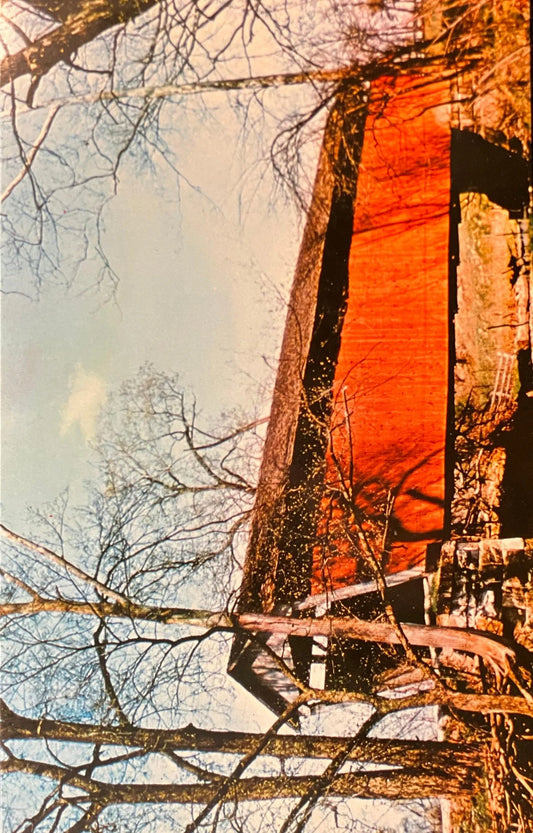 Wooden Covered Bridge over Popular Creek in Fairfield County, Ohio - Photo: Anita Knight - Vintage Bridge Postcard
