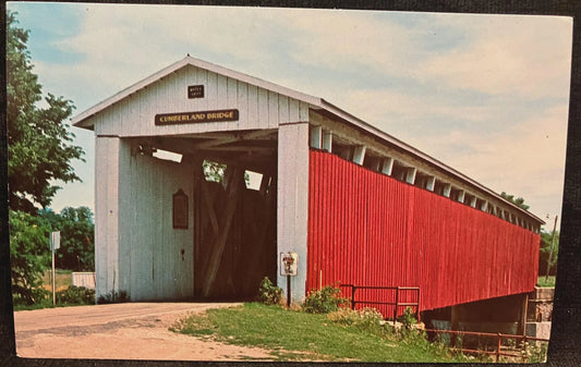 Cumberland Bridge in Grant County, Indiana - Photo: John Sechrist - Vintage Covered Bridge Postcard