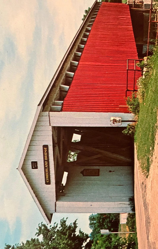 Cumberland Bridge in Grant County, Indiana - Photo: John Sechrist - Vintage Covered Bridge Postcard