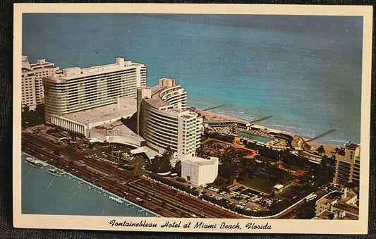 Aerial View of Fontainebleau Hotel at Miami Beach, Florida - Vintage Hotel Postcard