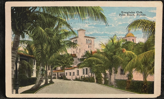 Everglades Club Palm Beach, Florida - Vintage Club Postcard