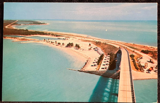Bahia Honda Bridge on the Famous Overseas Highway, Florida - Photo: Jack and Bill Levy - Vintage Highway Postcard