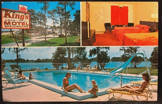 King’s Motel, on Lake Cecile in Kissimmee, Florida - Vintage Motel Postcard