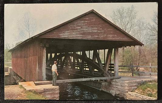 Duck Creek Aqueduct in Franklin County, Indiana - Photo: Eugene Belt - Vintage Aqueduct Postcard