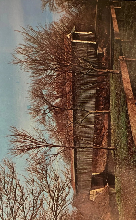 Cumberland Bridge in Grant County, Indiana - Photo: John V. Pontiere, Jr. - Vintage Coverd Bridge Postcard