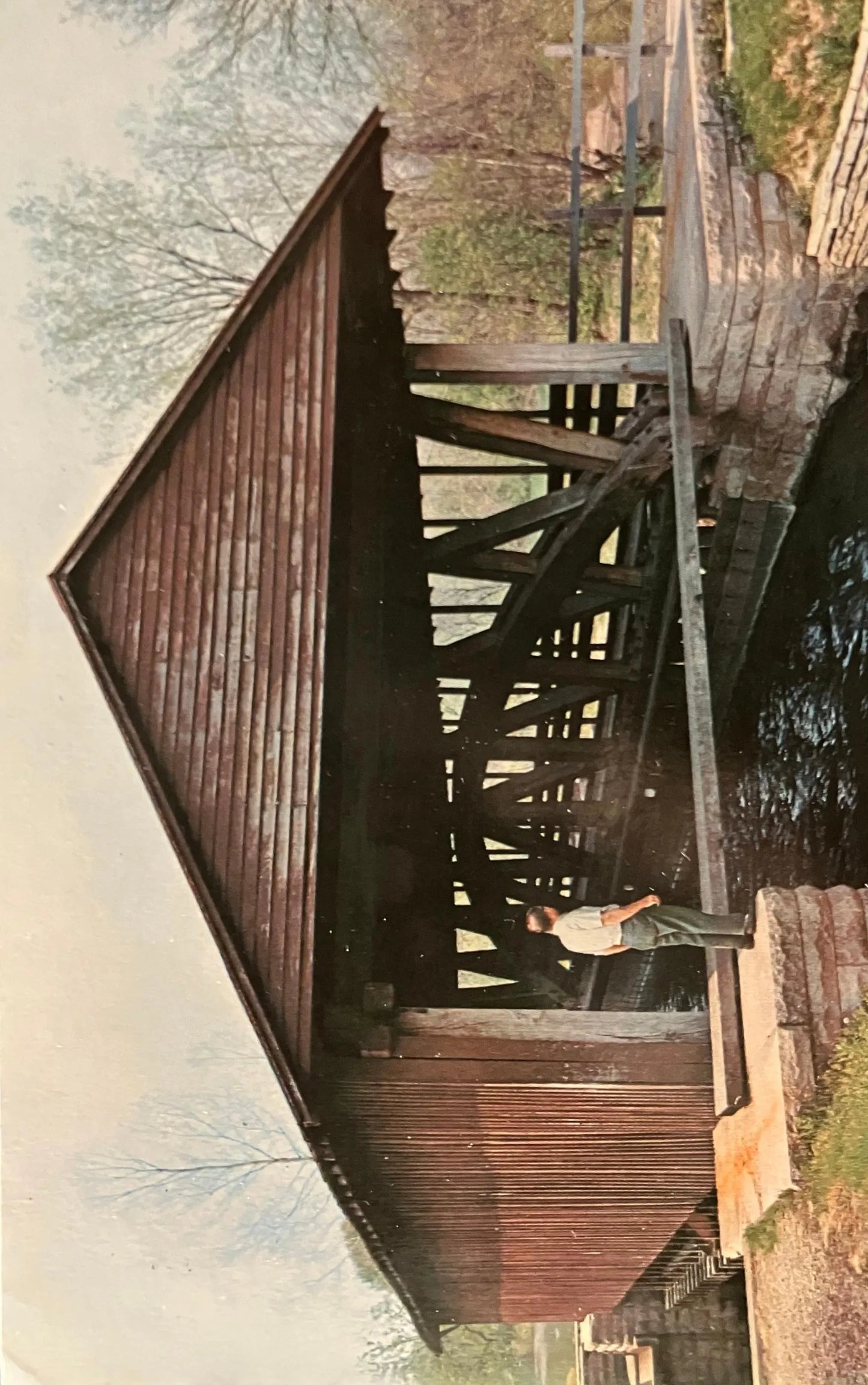 Duck Creek Aqueduct in Franklin County, Indiana - Photo: Eugene Belt - Vintage Aqueduct Postcard