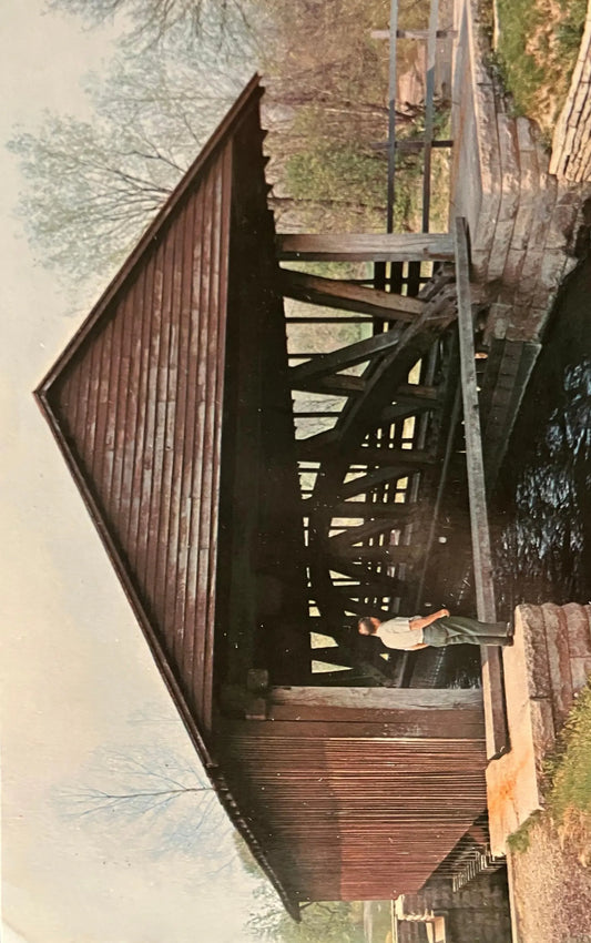 Duck Creek Aqueduct in Franklin County, Indiana - Photo: Eugene Belt - Vintage Aqueduct Postcard