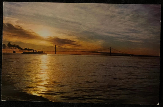 Mackinac Bridge over the Straits of Mackinac in Michigan - Vintage Bridge Postcard