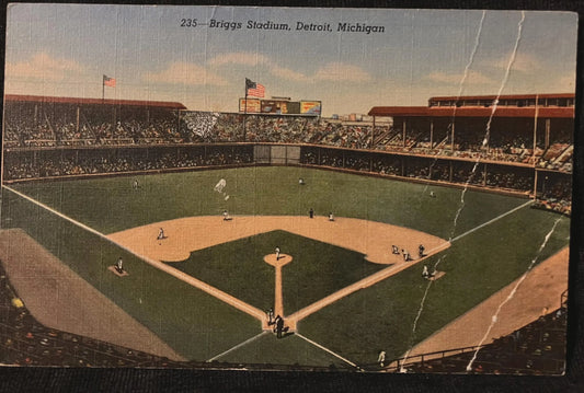 Brigg’s Stadium - Detroit, Michigan - Vintage Baseball Postcard