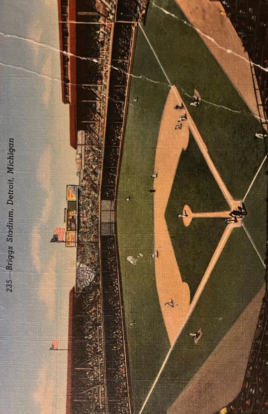 Brigg’s Stadium - Detroit, Michigan - Vintage Baseball Postcard