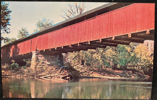 Bell's Ford Bridge in Jackson County, Indiana - Photo: Terry Miller - Vintage Covered Bridge Postcard