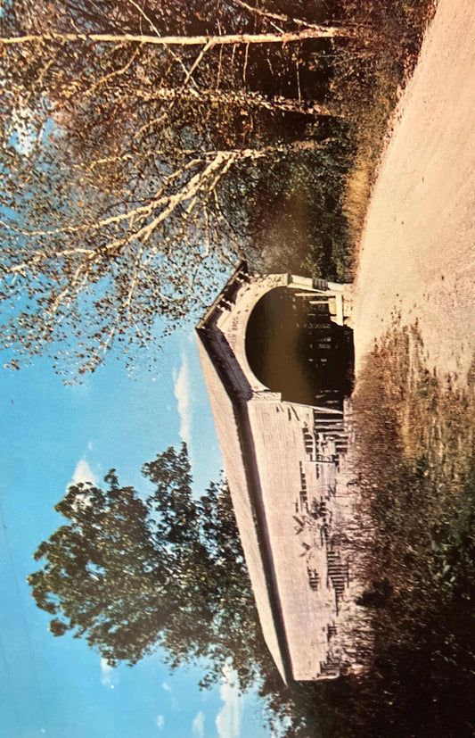 Longwood Bridge over Williams Creek near Connersville, Indiana  - Color : Mike Roberts - Vintage Covered Bridge Postcard