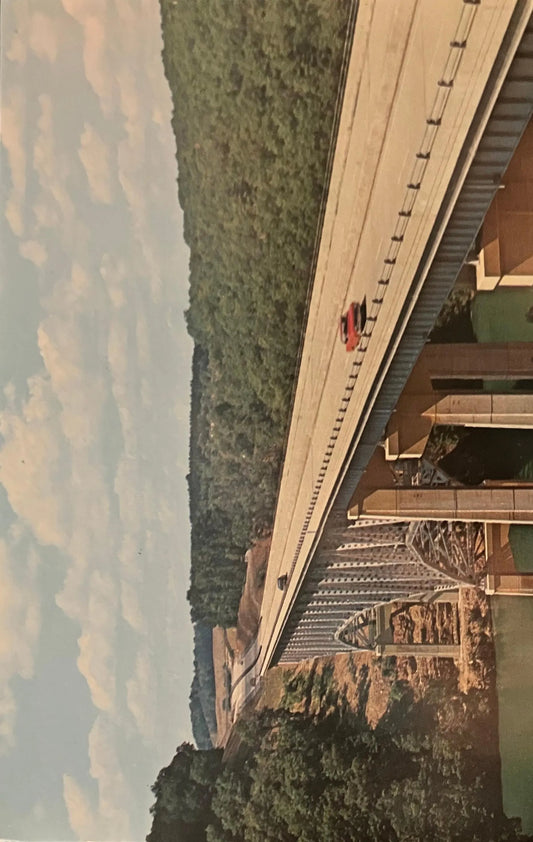Clarion River Bridge over Piney Dam in Pennsylvania - Photo: Richard C. Miller - Vintage Postcard