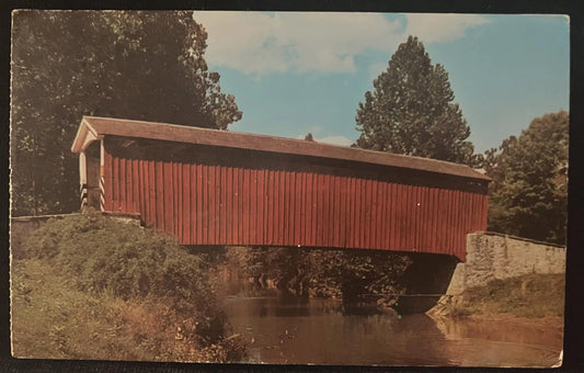 Johnson’s Mill Bridge in “The Pennsylvania Dutch Country" - Photo by Jim E. Hess - Vintage Covered Bridge Postcard