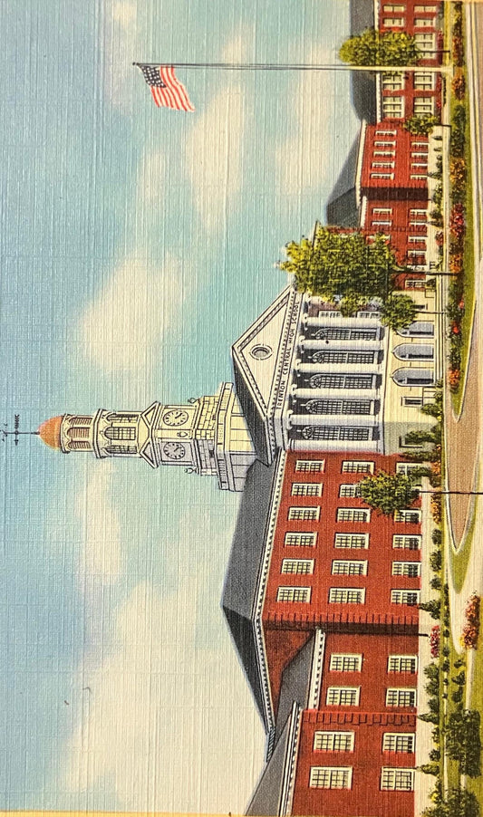 Main Entrance, Trenton Central High School, Trenton, New Jersey - Vintage Postcard