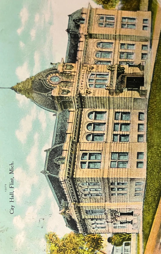City Hall, Flint, Michigan - Vintage Postcard