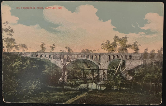 Bio 4 Concrete Arch, Danville, Indiana - Danville Arch - Vintage Bridge Postcard