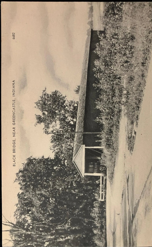 Black Bridge, Near Greencastle, Indiana - Vintage Bridge Postcard