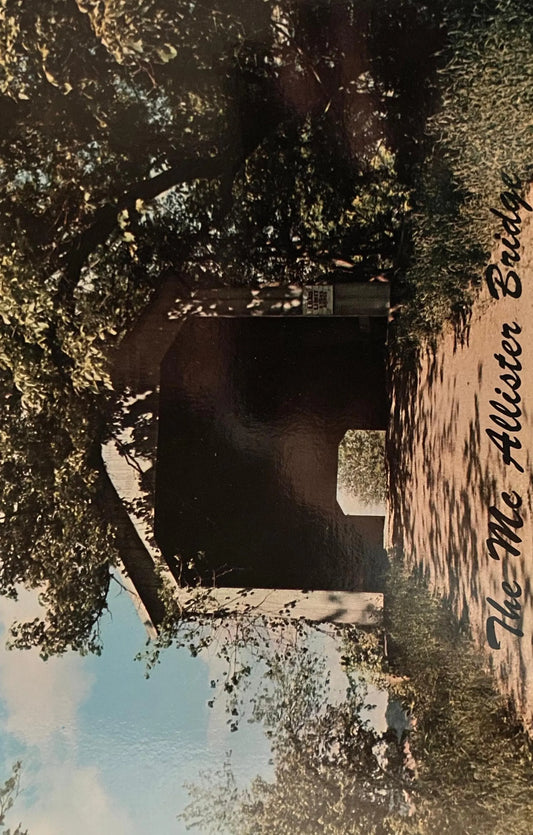 The McAllister Bridge in Rockville, Indiana - Vintage Covered Bridge Postcard
