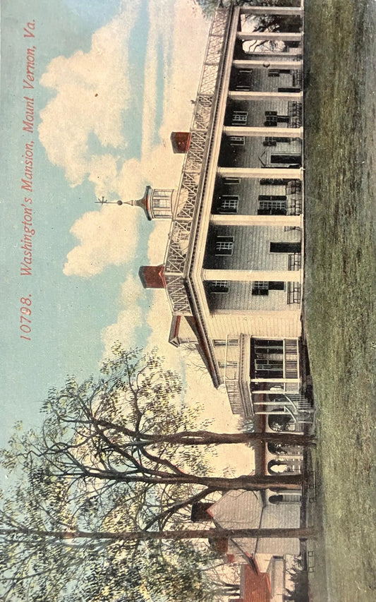 Washington’s Mansion, Mount Vernon, Virginia, 1920s - Vintage American History Postcard