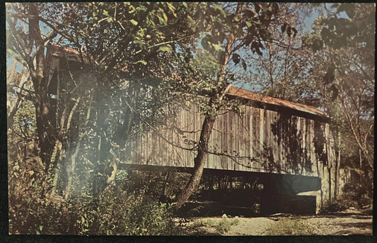 Marshall Bridge in Parke County, Indiana - Photo by John V. Pontiere Jr. - Vintage Covered Bridge Postcard