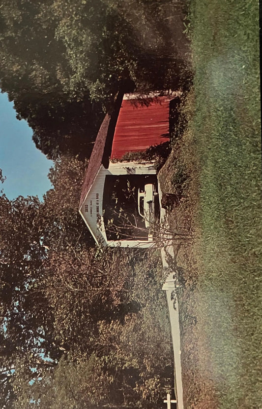 Billie Creek Bridge, in Parke County, Indiana - Photo by John V. Pontiere Jr. - Vintage Covered Bridge Postcard