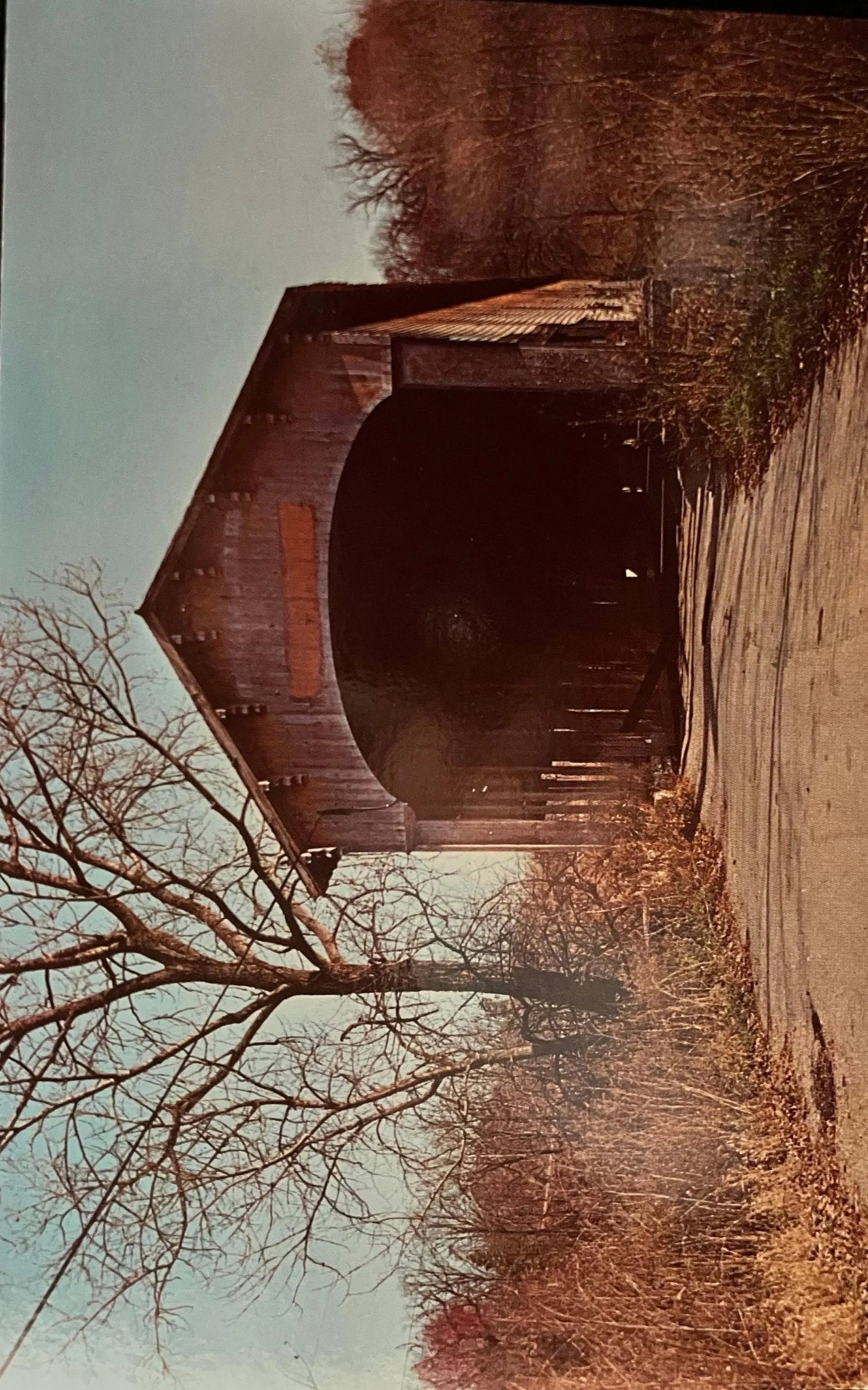 Dunlapsville Bridge in Union County, Indiana - Photo by John V. Pontiere Jr. - Vintage Covered Bridge Postcard