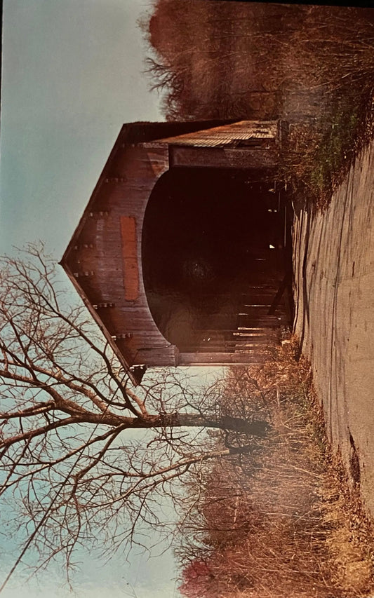 Dunlapsville Bridge in Union County, Indiana - Photo by John V. Pontiere Jr. - Vintage Covered Bridge Postcard
