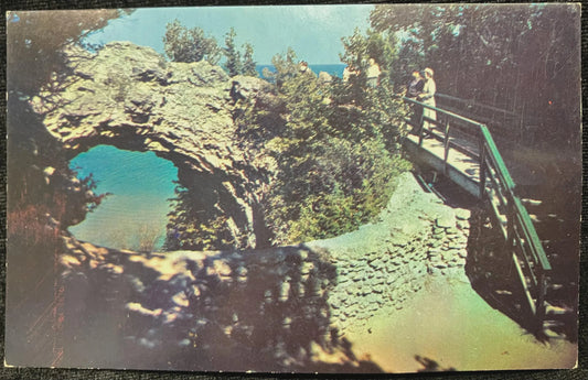 Arch Rock - Mackinac Island, Michigan - Vintage Postcard