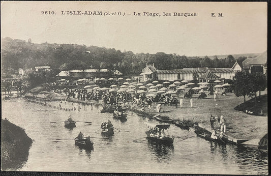L'Isle-Adam (S.-et-O.) - La Plage, les Barques E. M.- Vintage French Postcard - Made in Paris, France