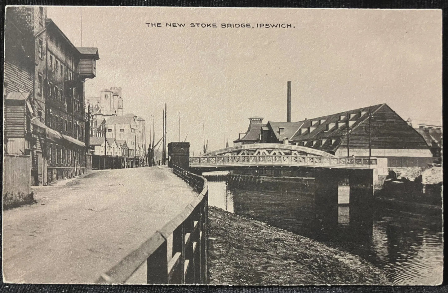The New Stoke Bridge, Ipswich - Vintage British Postcard - Made in Great Britain