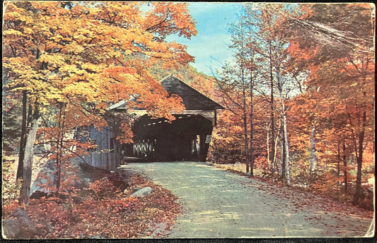 Albany Bridge in Albany, New Hampshire - Vintage Covered Bridge Postcard