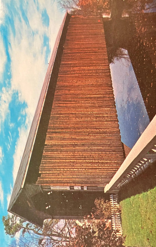 Goffstown Bridge in Goffstown, New Hampshire - Vintage Covered Bridge Postcard