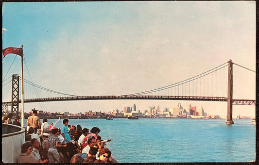 The Ambassador Bridge - Photo: David Gunn - Vintage Postcard