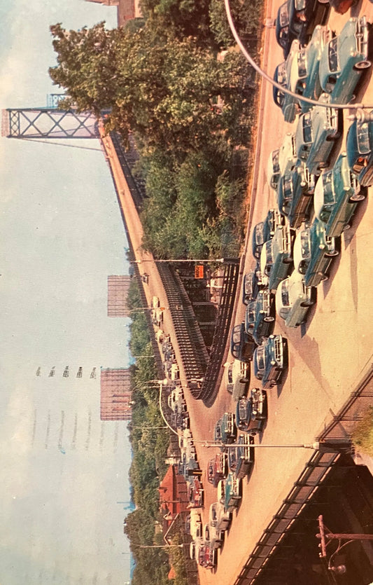 Ambassador Bridge, Windsor, Ontario, Canada - Vintage Postcard