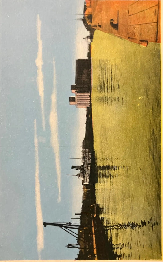 The Harbour, showing S.S. Manitoulin, Owen Sound, Ontario - Vintage Postcard