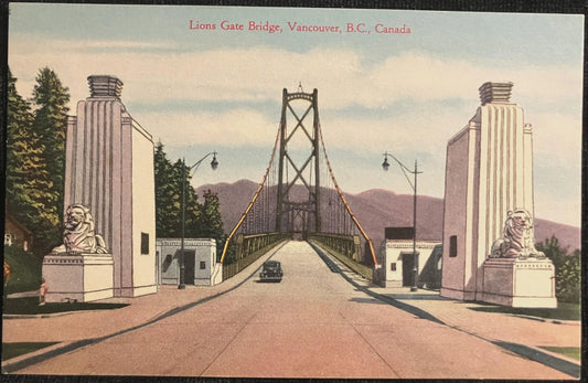 Lions Gate Bridge, Vancouver, British Columbia, Canada - Vintage Postcard
