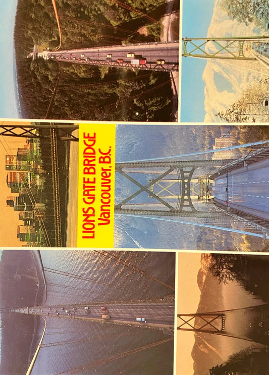 Lions Gate Bridge, Vancouver, British Columbia, Canada - Photos by Photo/Graphics - Vintage Postcard