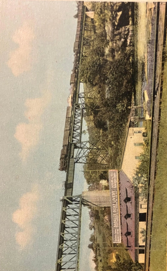C. P. R. Bridge - Parry Sound, Ontario, Canada - Vintage Railway Postcard