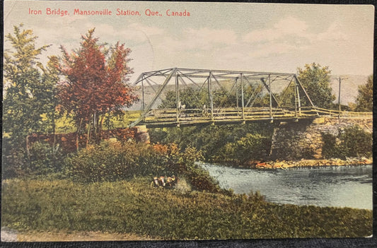 Iron Bridge, Mansonville Station, Quebec, Canada - Vintage Postcard