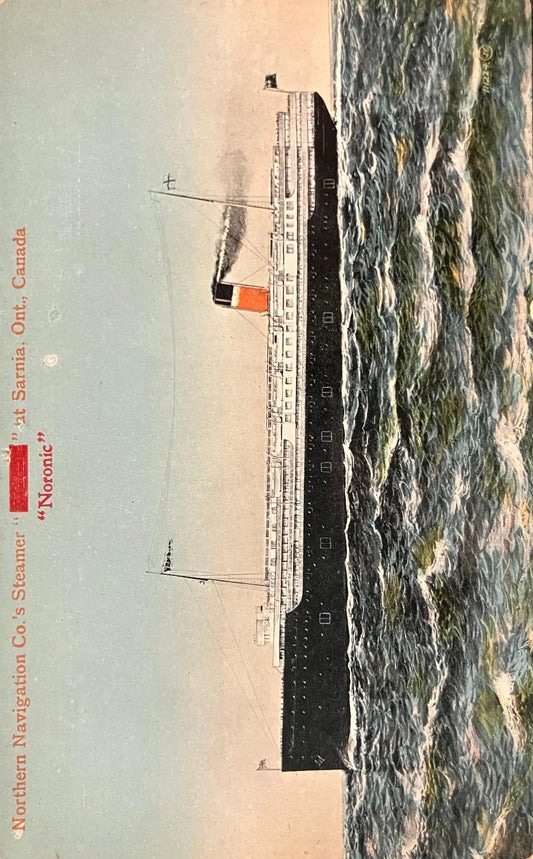Northern Navigation Co.’s Steamer “Noronic” at Sabrina, Ontario, Canada - Printed in Great Britain - Vintage Postcard