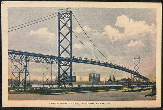 Ambassador Bridge, Windsor, Canada - Made in Canada - Vintage Postcard