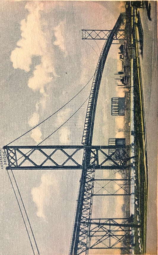 Ambassador Bridge, Windsor, Canada - Made in Canada - Vintage Postcard