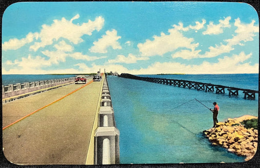 Indian Key Bridge Overseas Highway - Florida Keys Bewteen Miami and Key West, Florida - Vintage Postcard